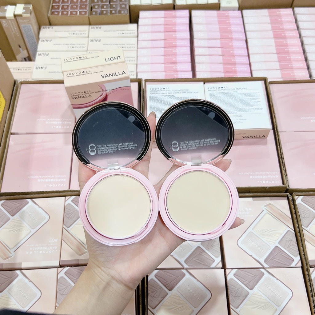 Phấn Nén Judy Doll Peach Skin Matte 2 Way Cake 8.5g CT