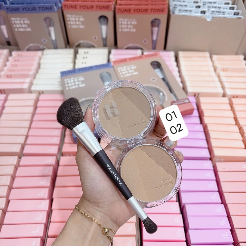 Set Phấn Tạo Khối HOLIKA HOLIKA Tune Your Tone Kèm Cọ 2in1 - Ảnh 2