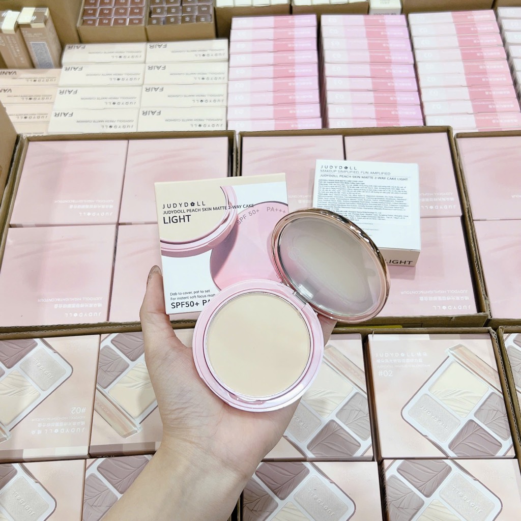 Phấn Nén Judy Doll Peach Skin Matte 2 Way Cake 8.5g CT - Ảnh 3